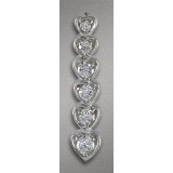 Necklace - Pendant -925 Sterling Silver w/ CZ - 6 Hearts - PT-PPT8753CL Necklace - Pendant -925 Sterling Silver w/ CZ - 6 Hearts - PT-PPT8753CL